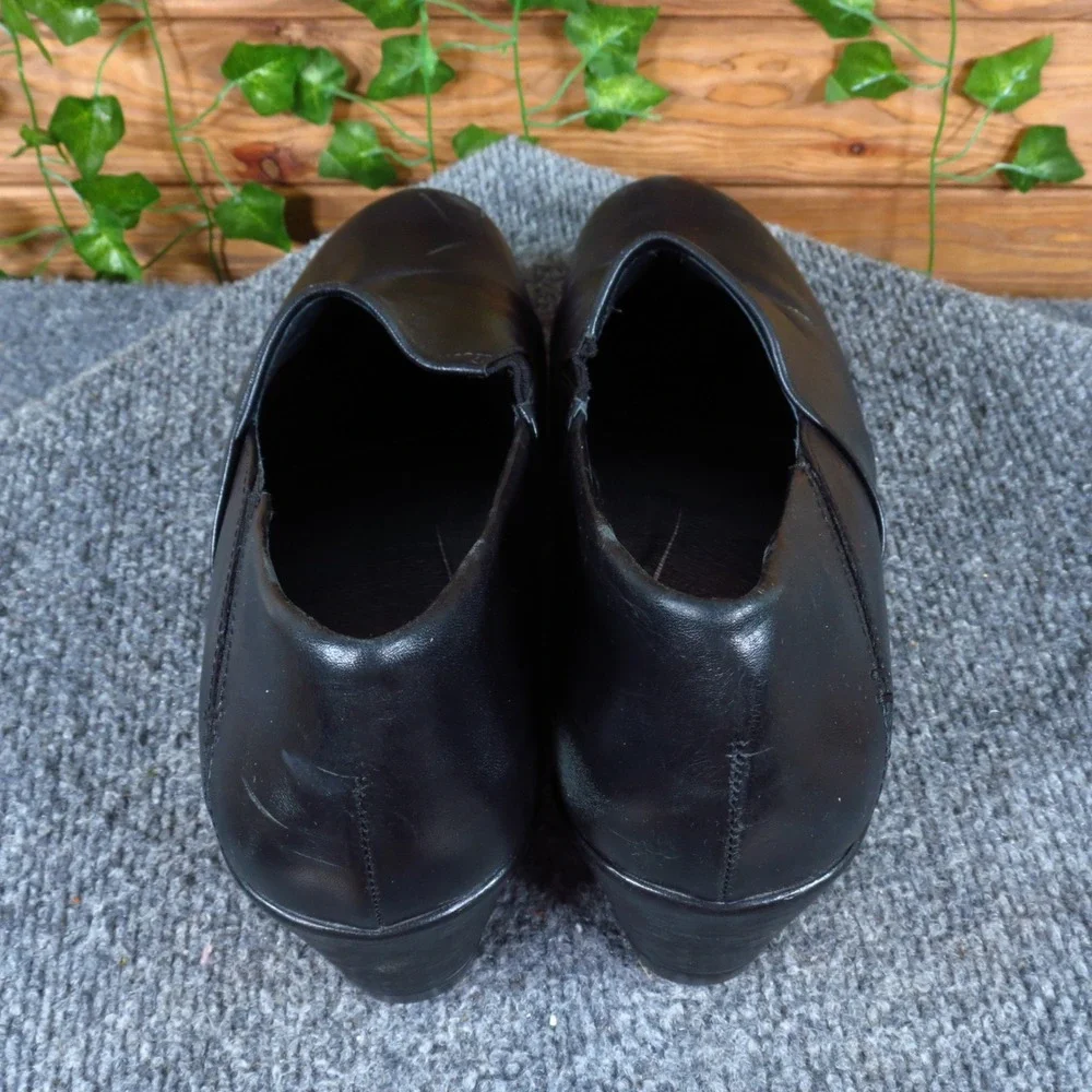 Dansko Rosaline Womens Wedge Slip On Size 41‎ Black Leather Comfort Work